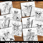 ghost cowboy coloring pages by happy colorist