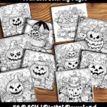 halloween coloring pages by happy colorist