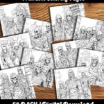 mummy coloring pages by happy colorist