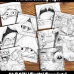 bed monsters coloring pages by happy colorist
