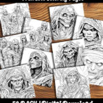 mummy coloring pages by happy colorist