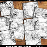 bed monsters coloring pages by happy colorist