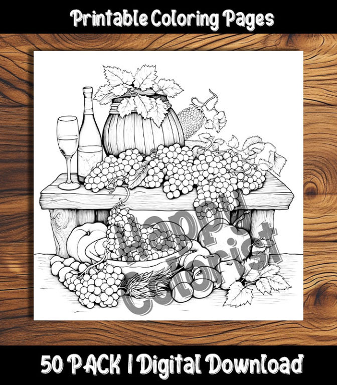 cornucopia coloring pages by happy colorist