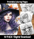 witches coloring pages by happy colorist