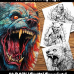 zombie bear coloring pages by happy colorist