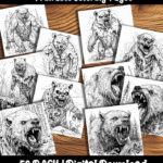 zombie bear coloring pages by happy colorist