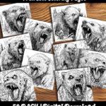 zombie bear coloring pages by happy colorist