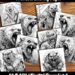 zombie bear coloring pages by happy colorist