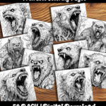 zombie bear coloring pages by happy colorist