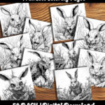 zombie bunny coloring pages by happy colorist