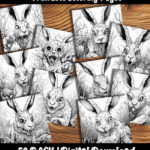 zombie bunny coloring pages by happy colorist