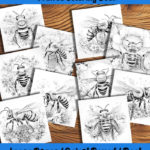 bee inspired coloring book by happy colorist