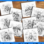 bee inspired coloring book by happy colorist