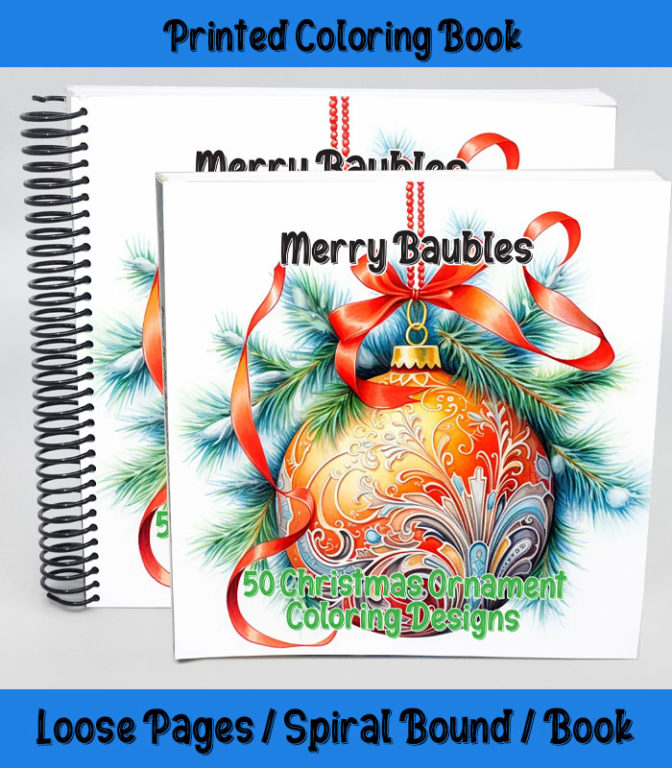 merry baubles coloring book by happy colorist