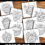 christmas ornaments coloring pages by happy colorist