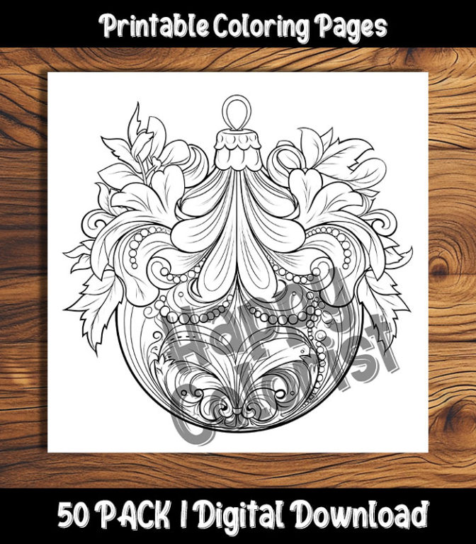 christmas ornaments coloring pages by happy colorist
