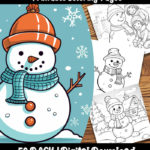 snowman coloring pages by happy colorist
