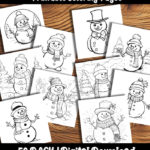 snowman coloring pages by happy colorist