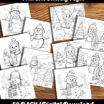 snowman coloring pages by happy colorist