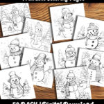 snowman coloring pages by happy colorist