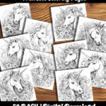 unicorn coloring pages by happy colorist
