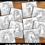 unicorn coloring pages by happy colorist