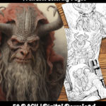 krampus Coloring Pages by happy colorist