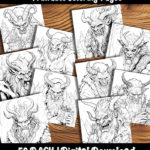 krampus Coloring Pages by happy colorist