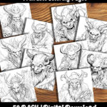 krampus Coloring Pages by happy colorist