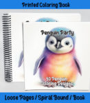 penguin party coloring book by happy colorist