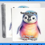 penguin party coloring book by happy colorist