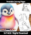 penguin coloring pages by happy colorist