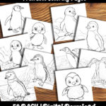 penguin coloring pages by happy colorist