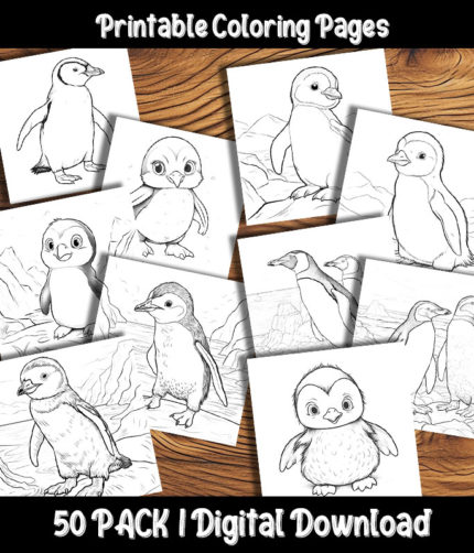 penguin coloring pages by happy colorist