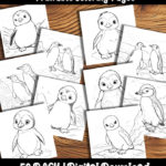 penguin coloring pages by happy colorist