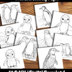 penguin coloring pages by happy colorist