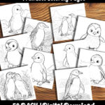 penguin coloring pages by happy colorist
