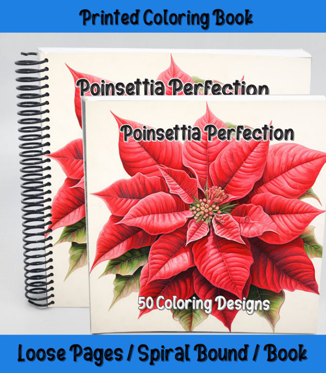 poinsettia perfection coloring book by happy colorist