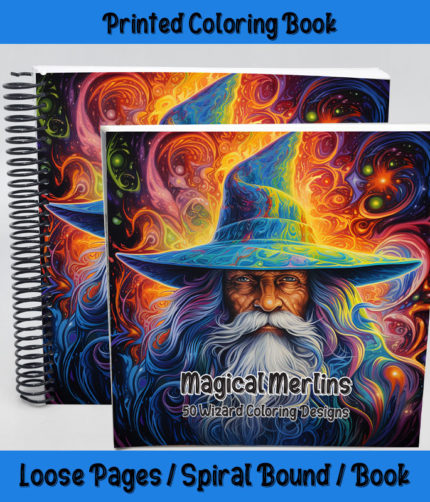 magical merlins coloring book by happy colorist