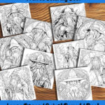 magical merlins coloring book by happy colorist