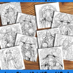 magical merlins coloring book by happy colorist