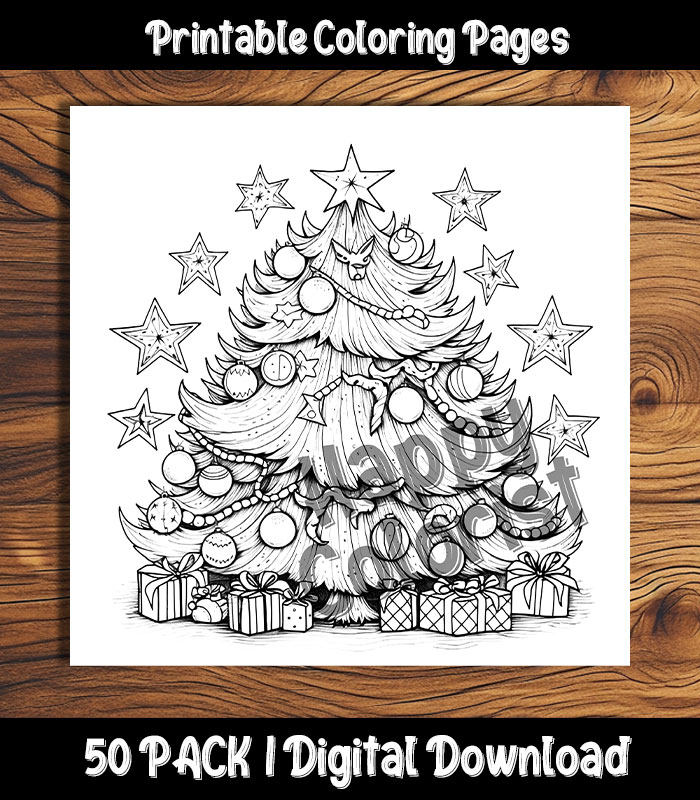Christmas Tree Coloring Pages The Happy Colorist Christmas Tree Coloring Pages The Happy Colorist