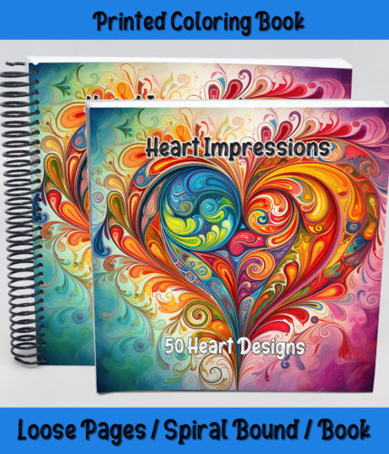 Heart Impressions coloring book by Happy Colorist
