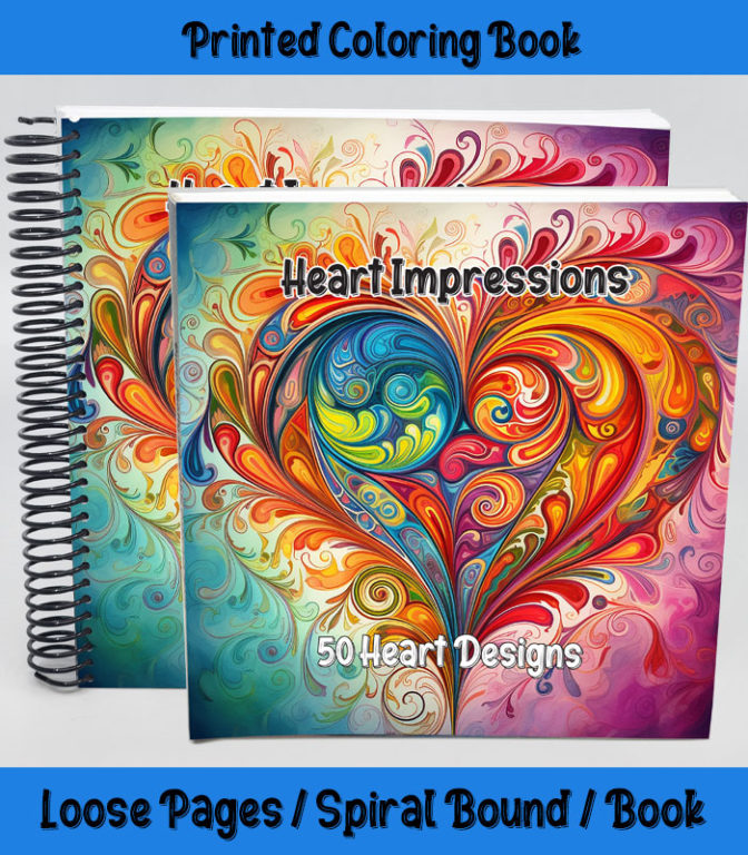 Heart Impressions coloring book by Happy Colorist