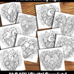 hearts coloring pages by happy colorist