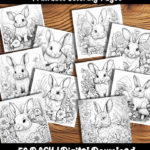 bunny coloring pages by happy colorist