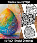 Easter eggs coloring pages by happy colorist