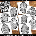 Easter eggs coloring pages by happy colorist