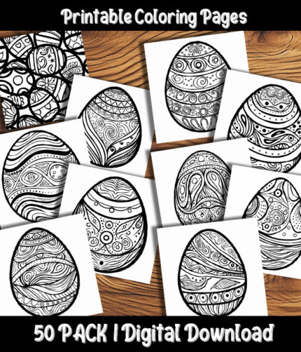Easter eggs coloring pages by happy colorist