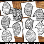 Easter eggs coloring pages by happy colorist